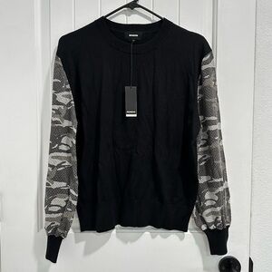 NWT Monrow Cashmere Blend Camouflage Prints Sweater
